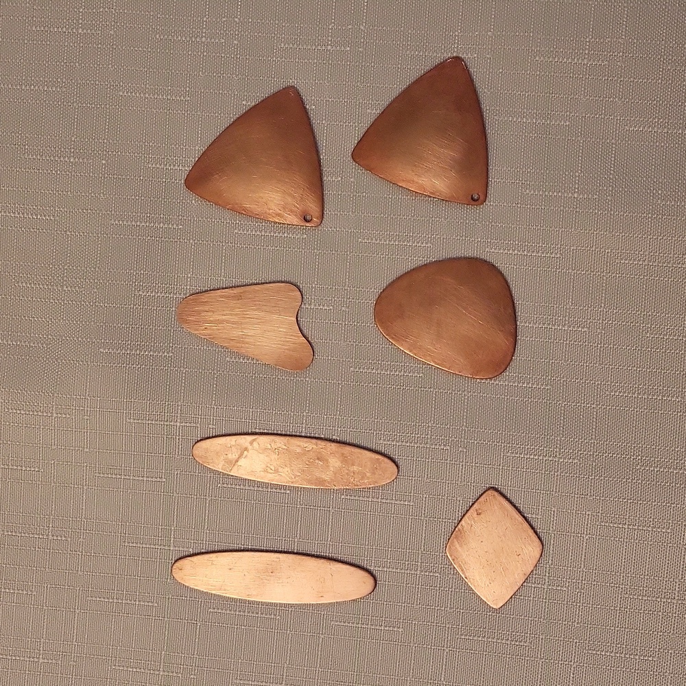Copper enamelling blanks, 7 units